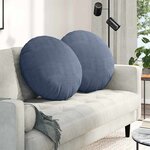 vidaXL Coussins de siège 2 Pièces Bleu Ø 80 cm Tissu en velours côtelé