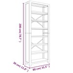 vidaXL Bibliothèque 7 niveaux 80x30x200 cm Bois solide d'acacia