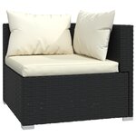 Salon de jardin meuble d'extérieur ensemble de mobilier 11 pièces avec coussins résine tressée noir 02_0015447