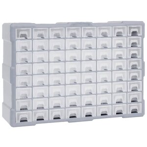vidaXL Organisateur multi-tiroirs avec 64 tiroirs 52x16x37 5 cm