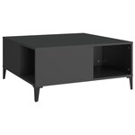 vidaXL Table basse noir 80x80x36 5 cm bois d'ingénierie