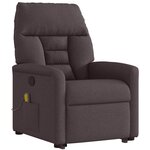 vidaXL Fauteuil inclinable de massage Marron foncé Tissu