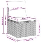 vidaXL Salon de jardin 5 Pièces avec coussins gris clair résine tressée