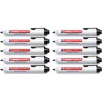 Marqueur edding permanent rétractable pointe ogive noir x 10 edding