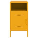 vidaXL Table de chevet jaune moutarde 36x39x68 cm acier laminé à froid