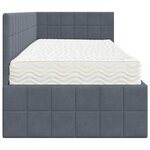 vidaXL Cadre de lit d'angle avec matelas 2 pc Gris foncé 80 x 200 cm