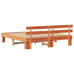 vidaXL Cadre de lit avec tête de lit Brun cire 200 x 200 cm Pin massif
