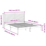 vidaXL Cadre de lit extra long sans matelas 140x220 cm bois massif