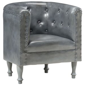 vidaXL Chaise cabriolet Gris cuir véritable