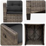 vidaXL Chaise de jardin 2 Pièces Gris et Gris foncé 56 x 60 x 112 cm