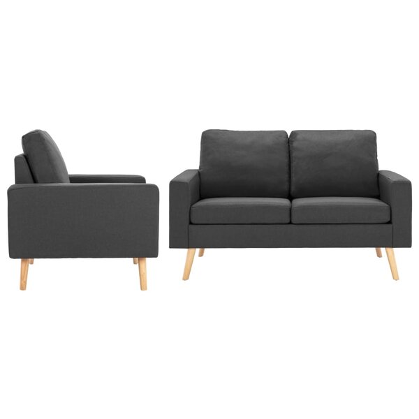 vidaXL Ensemble de canapés 2 Pièces Tissu Gris foncé
