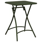 Set de bistrot pliant 3 pièces vert foncé en acier