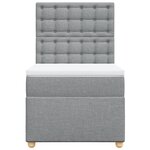 vidaXL Sommier à lattes de lit avec matelas Gris clair 90x200 cm Tissu