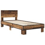 vidaXL Cadre de lit avec tête de lit Bois ancien 80 x 200 cm