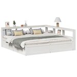 vidaXL Lit bibliothèque sans matelas blanc 180x200 cm bois pin massif