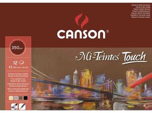 Bloc de 12 feuilles à dessin 'Mi-Teintes Touch' 24 cm x 32 cm CANSON