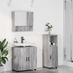 vidaXL Ensemble de mobilier de salle de bain 3 Pièces Gris Sonoma