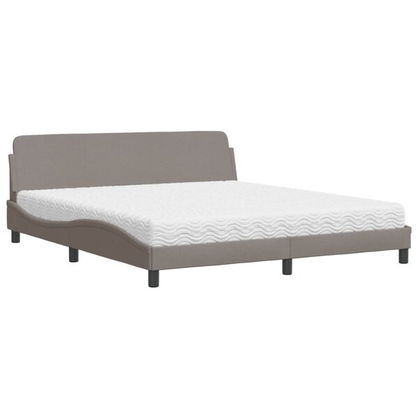 vidaXL Lit avec matelas Dover taupe 180x200 cm tissu