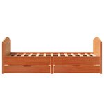 vidaXL Cadre de lit sans matelas cire marron 75x190 cm bois pin massif