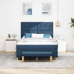 vidaXL Lit à ressorts avec tête de lit Bleu 200 x 160 cm tissu