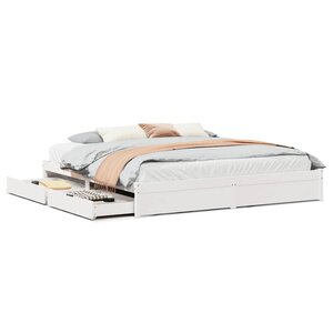 vidaXL Cadre de lit sans matelas blanc 200x200 cm bois massif de pin