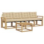 vidaXL Ensemble de canapés d'extérieur 5 pc Blanc et Beige