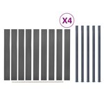 vidaXL Ensemble de panneaux de clôture gris 699x186 cm WPC