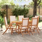 vidaXL Ensemble à manger de jardin 7Pièces bois d'acacia solide textilène