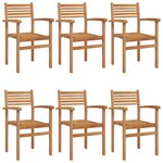 vidaXL Chaises empilables de jardin 6 Pièces Marron 55 5 x 55 5 x 90 cm