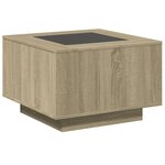 vidaXL Table basse avec LED chêne sonoma 60x60x40 cm bois d'ingénierie