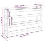 vidaXL Jardinière Gris 112x25x66 cm Bois massif de pin