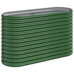 vidaXL Lit surélevé de jardin Acier galvanisé 114x40x68 cm Vert
