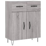 vidaXL Buffet sonoma gris 69 5x34x90 cm bois d'ingénierie