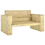 vidaXL Salon de jardin 4 Pièces Bois massif de pin imprégné