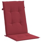 vidaXL Coussins de chaise de jardin à dossier haut lot de 2 bordeaux