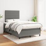 vidaXL Sommier à lattes de lit avec matelas gris foncé 120x190cm tissu