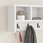 vidaXL Porte-manteau mural Blanc 75 x 16 x 26 cm Bois d'ingénierie