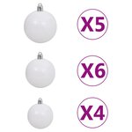 vidaXL Demi-arbre de Noël artificiel pré-éclairé et boules vert 180 cm