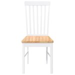 vidaXL Chaises à manger 2 Pièces blanc bois massif caoutchouc