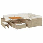 vidaXL Ensemble de canapé de jardin avec coussin 12 Pièces Beige et crème