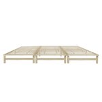 Lit familial XXL 270x200 cm en bois naturel avec sommier à lattes