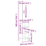 vidaXL Buffet haut Gris béton 34 5x34x180 cm Bois d'ingénierie