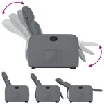 vidaXL Fauteuil inclinable Gris Similicuir