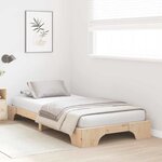 vidaXL Cadre de lit Pin massif 90 x 200 cm Bois massif en pin