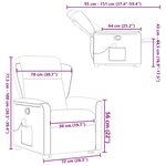 vidaXL Fauteuil inclinable de massage Marron foncé Tissu