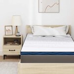 vidaXL Coussins de Matelas Blanc et Bleu 90 x 190 cm