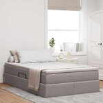 vidaXL Lit avec rangement et matelas Taupe 120 x 200 cm Polyester