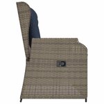 vidaXL Banc de jardin avec coussin Gris Poly rotin