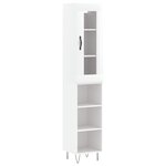 vidaXL Buffet haut Blanc brillant 34 5x34x180 cm Bois d'ingénierie