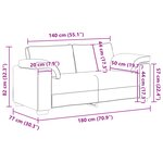 Canapé loveseat vidaXL Gris nuage 140 cm en tissu